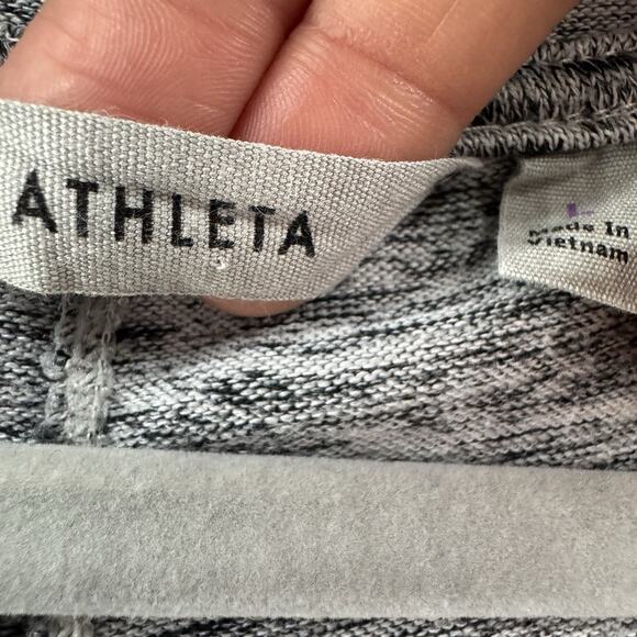 Athleta Sweater Women S Heather Gray Open Front Hoodie Cardigan Pockets Active - Picture 2 of 14